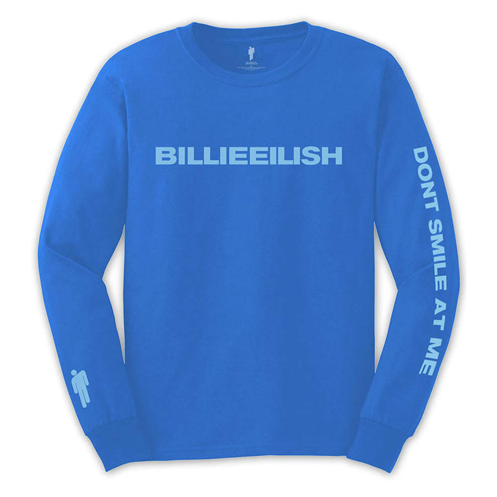 Billie Eilish - Smile Top à manches longues - Bleu